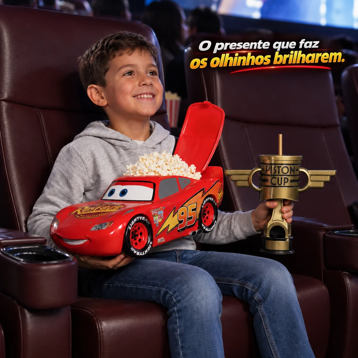 TurboPop™ – Balde de Pipoca Colecionável + Copo Troféu | Especial 20 Anos — imagem 3