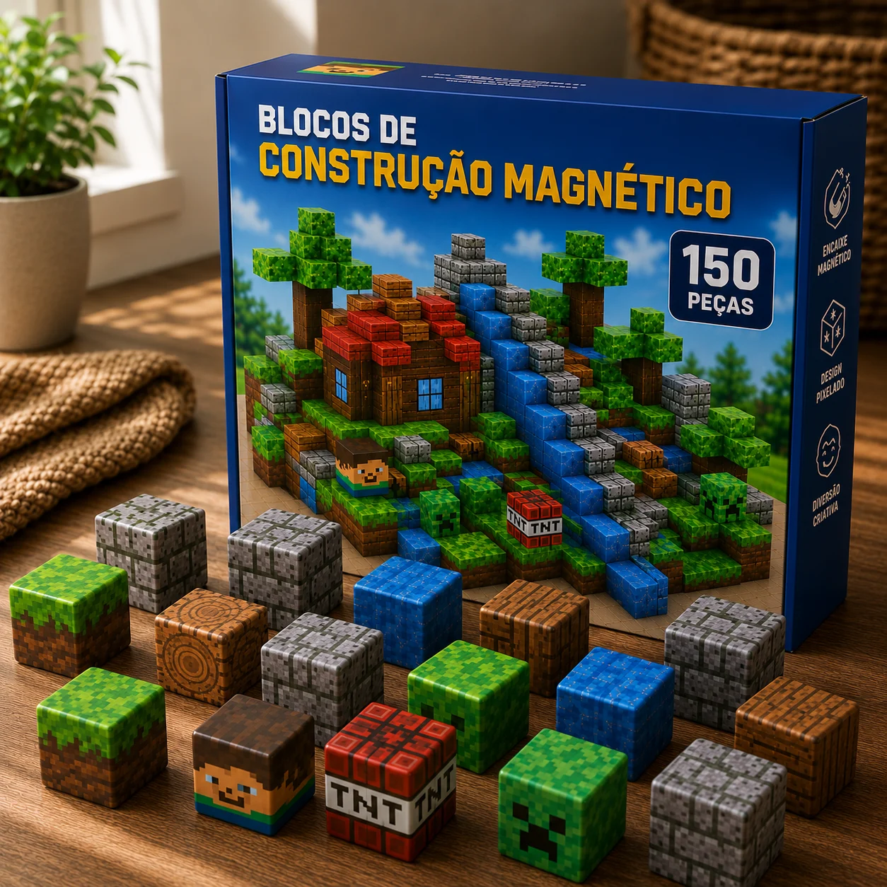 Magnetic Blocks™ - Blocos Magnéticos De Construção - 100 á 150 peças — imagem 5