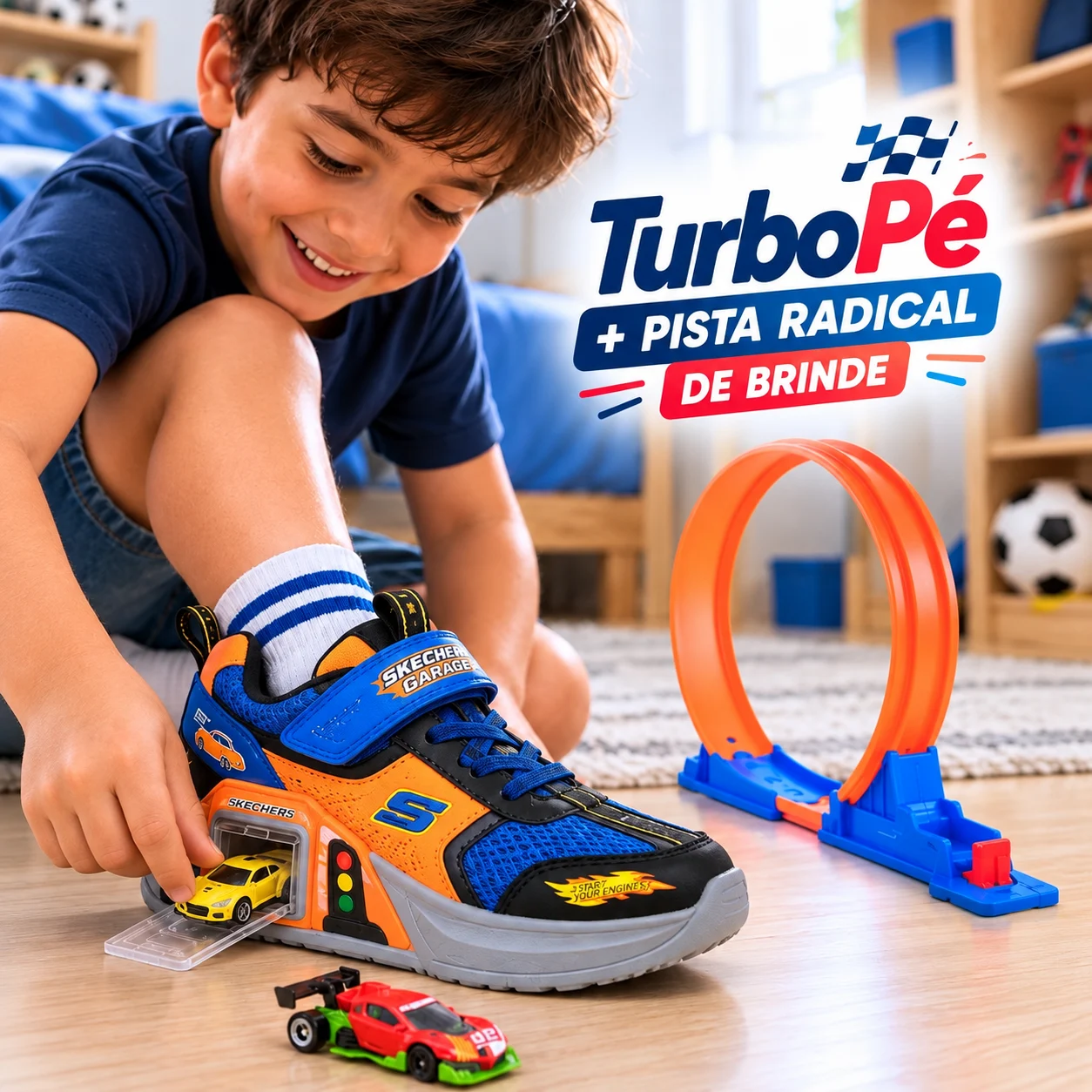 TurboPé© – Tênis com Garagem de Carrinho + Pista Radical — imagem 2