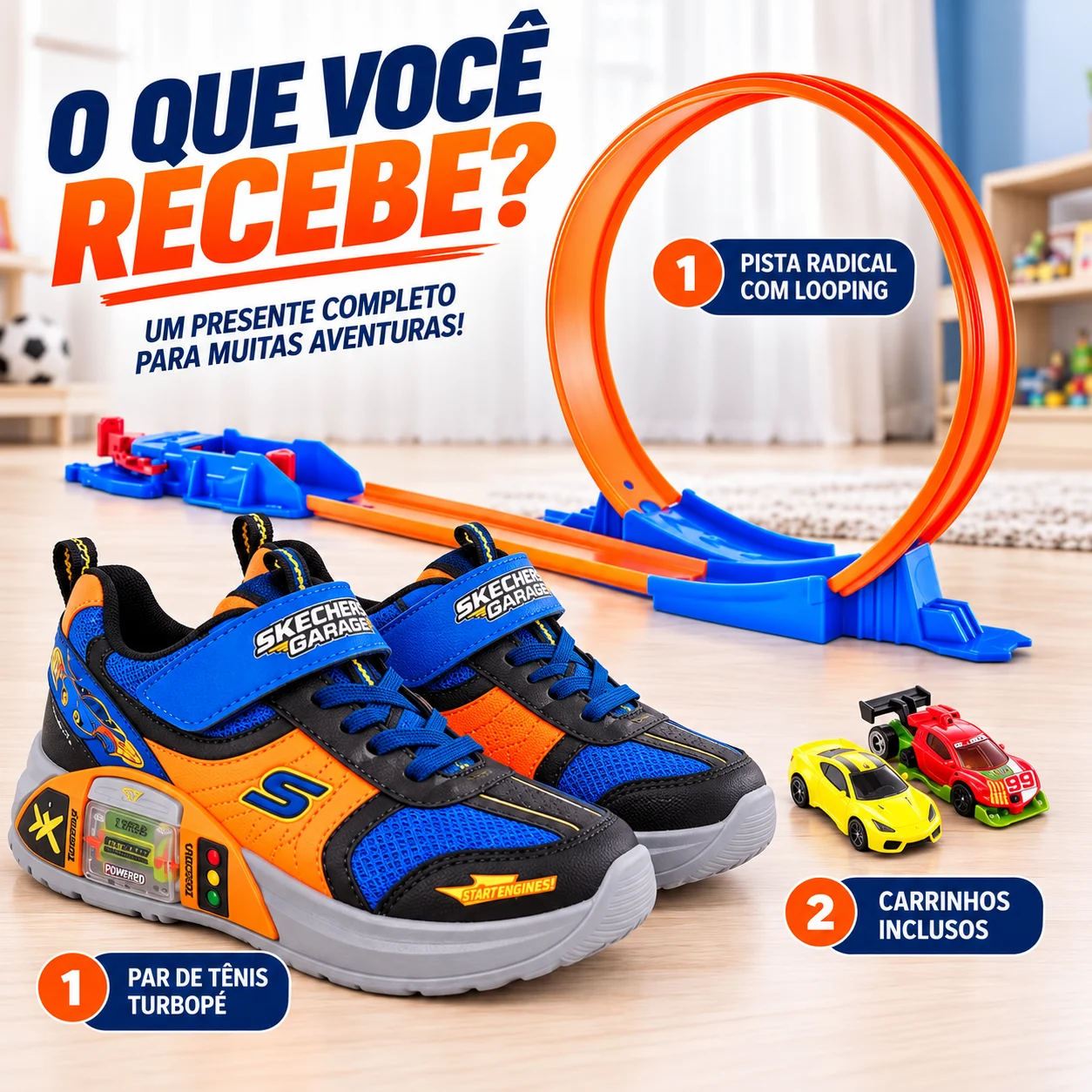 TurboPé© – Tênis com Garagem de Carrinho + Pista Radical — imagem 8