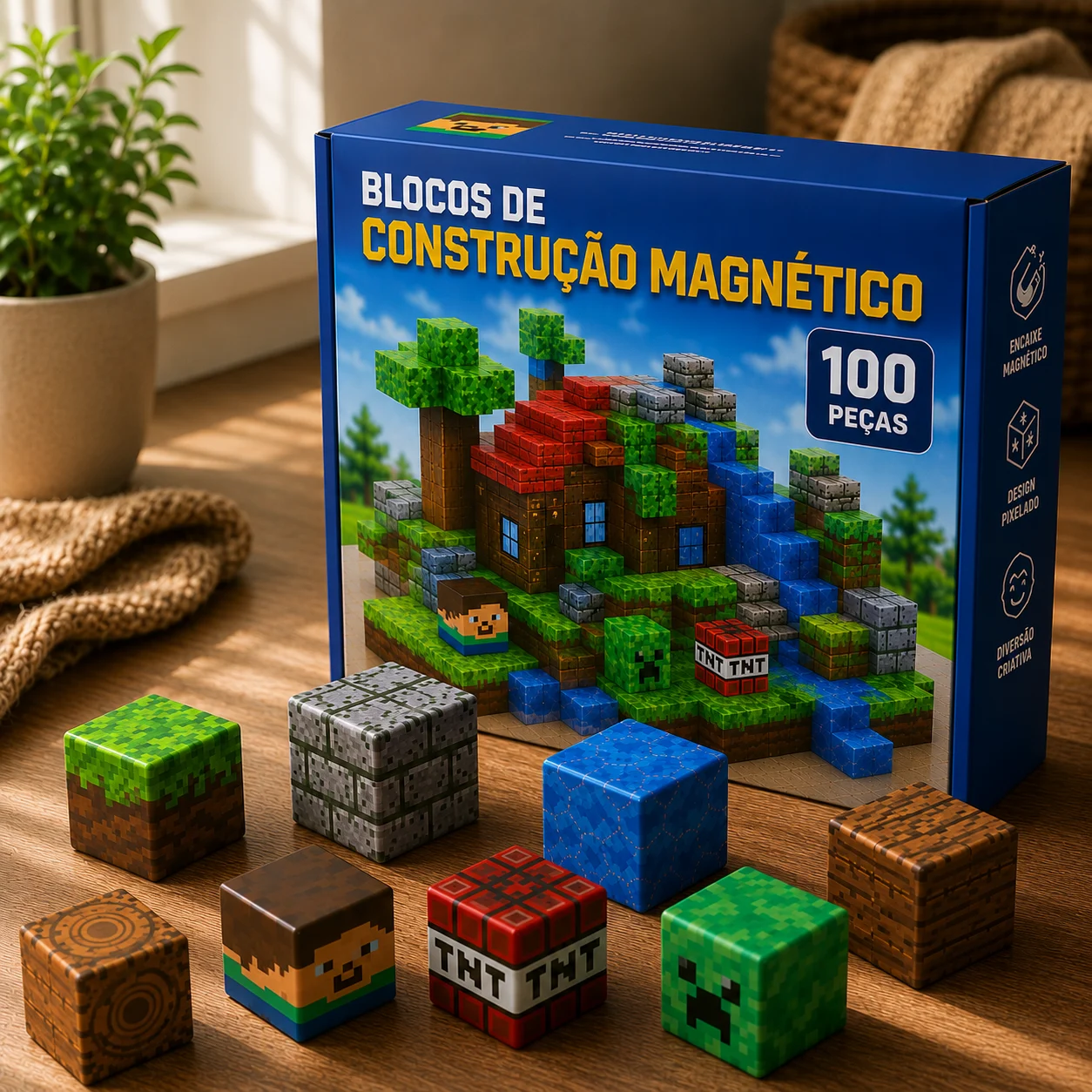 Magnetic Blocks™ - Blocos Magnéticos De Construção - 100 á 150 peças — imagem 4